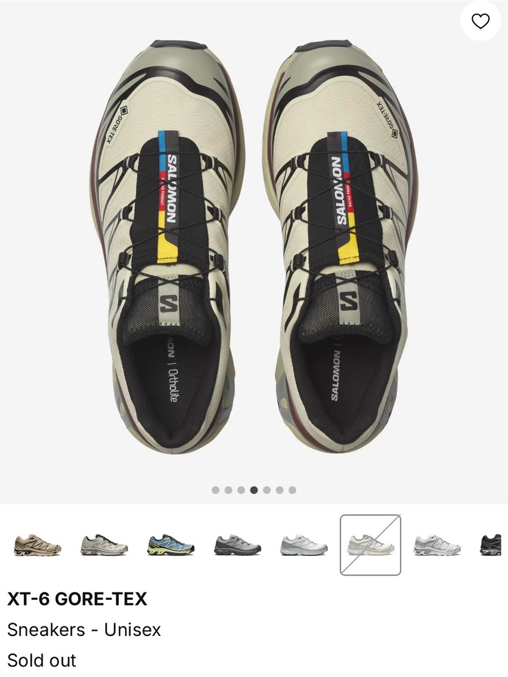 Salomon XT-6 GORE-TEX Trail Sneaker — Cream with Black Accents - Picture 3 of 11